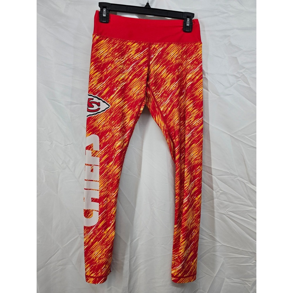 NFL Kansas‎ City Chiefs Womens Red Gold Athletic Leggings Size S